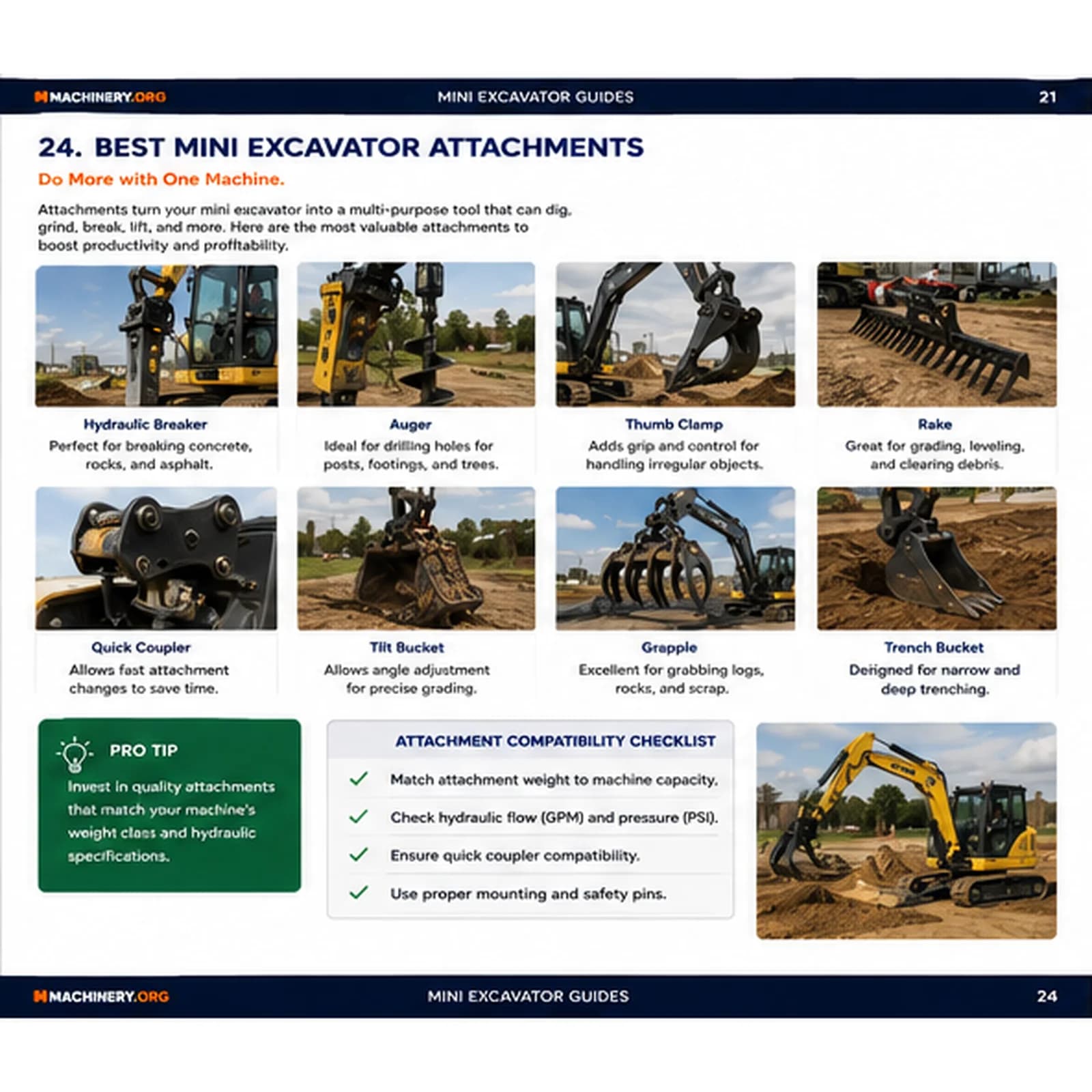 Best Mini Excavator Attachments