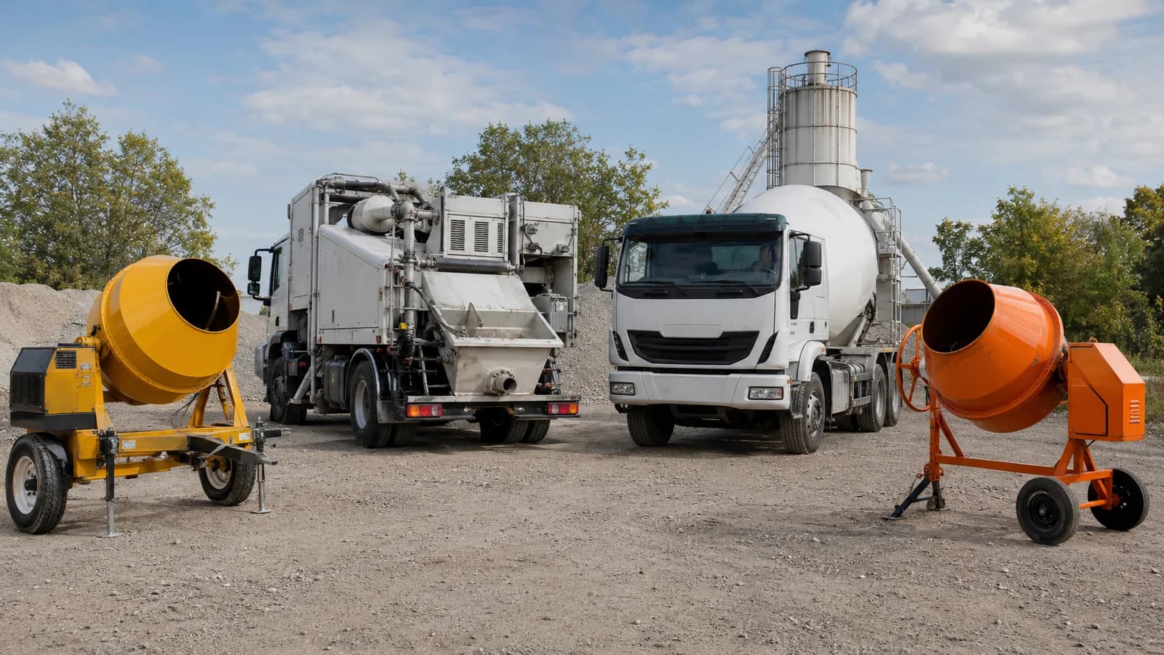 Concrete Mixer Types Explained: Drum, Volumetric, Transit, and Portable Mixers