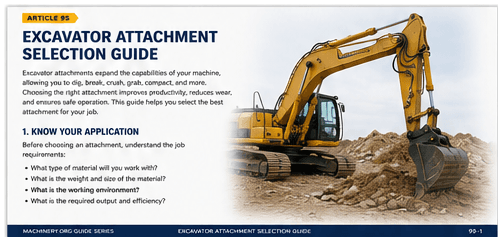 Excavator Attachment Selection Guide