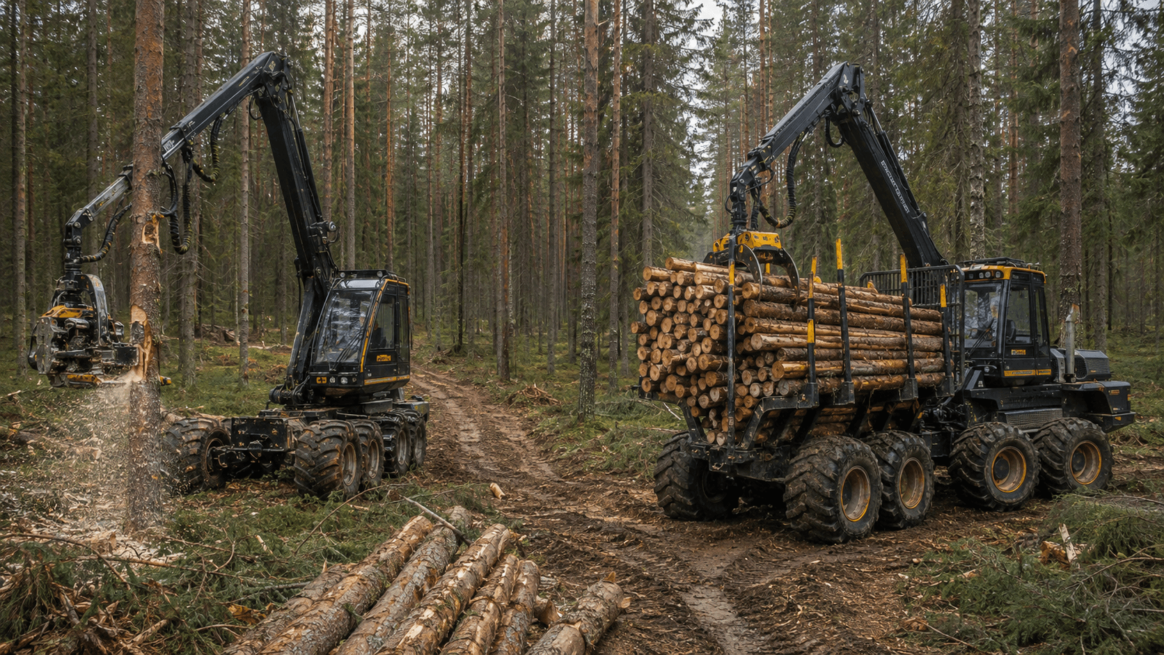 Forestry Harvester vs Forwarder: How Modern Logging Machines Work Together
