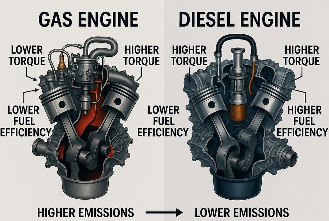 Gas Engine versus Diesel Engine