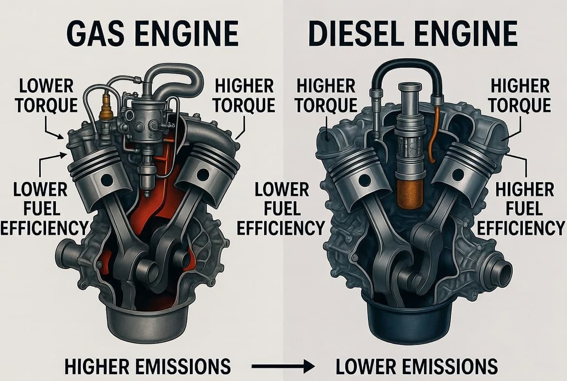 Gas Engine versus Diesel Engine