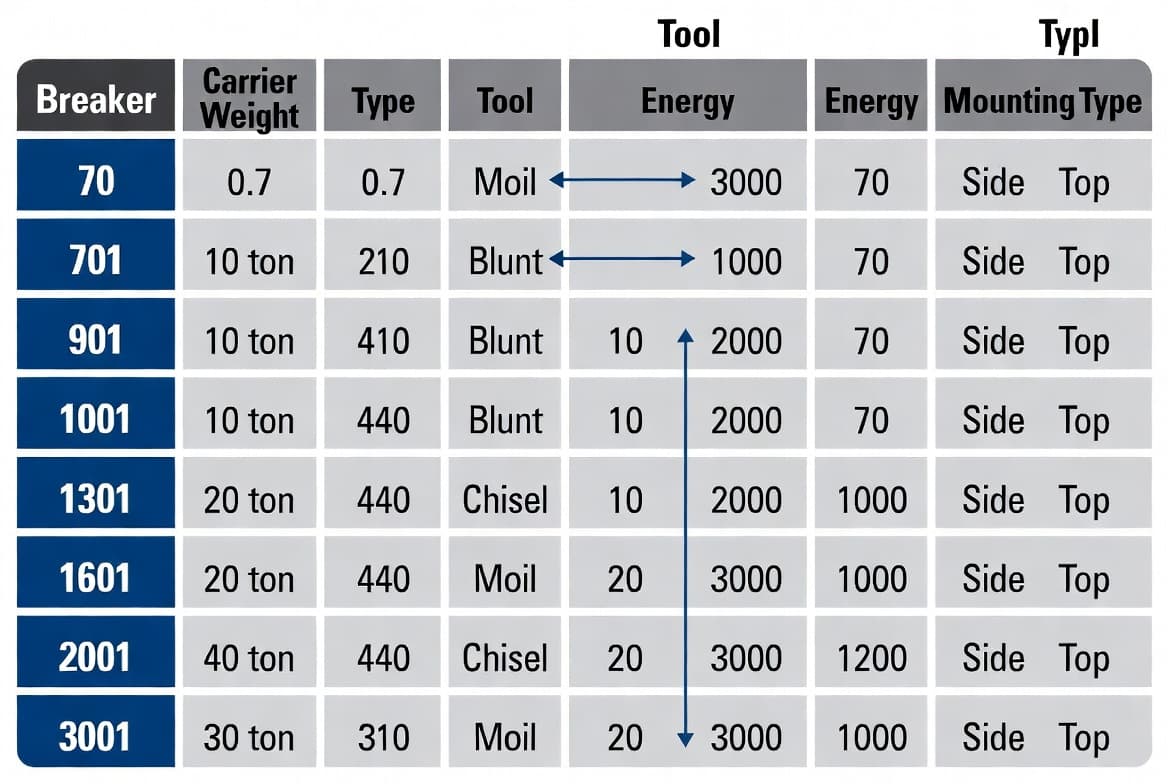 Hydraulic Breaker Selection
