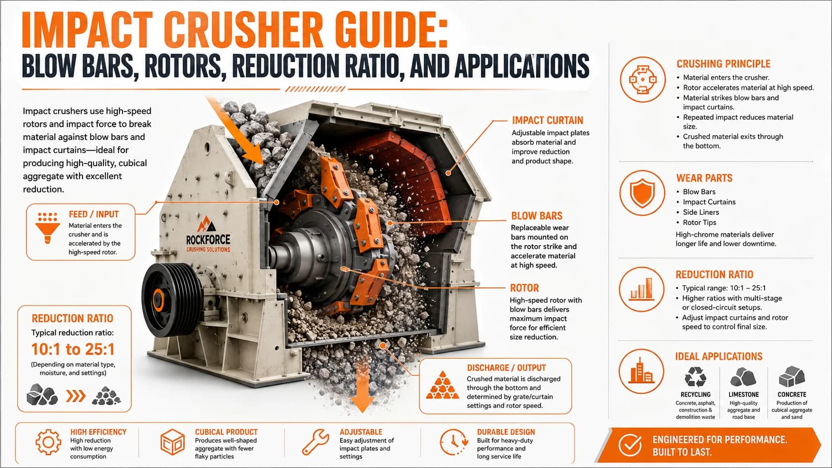 Impact Crusher Guide: Blow Bars, Rotors, Reduction Ratio, and Applications