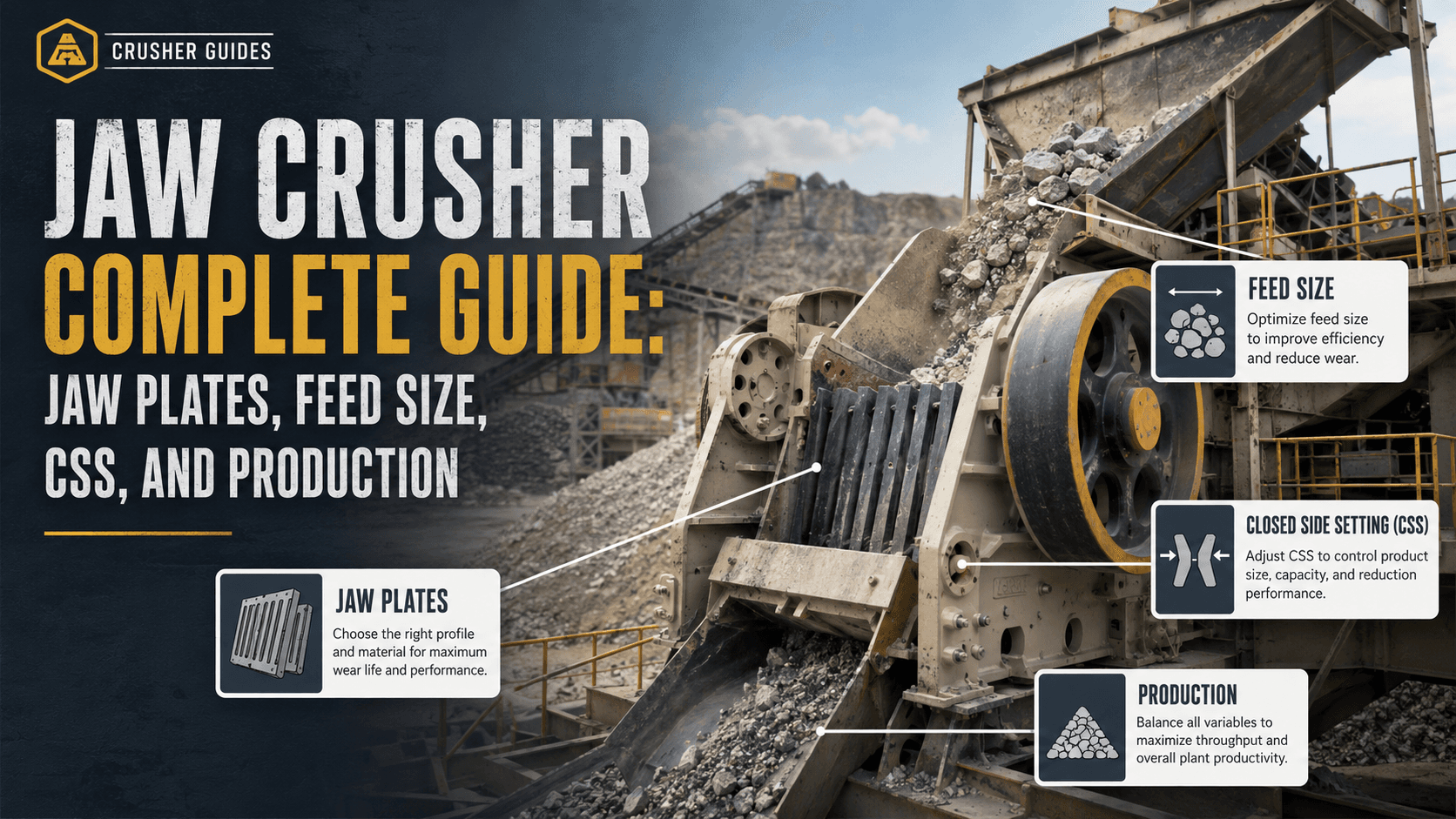 Jaw Crusher Complete Guide: Jaw Plates, Feed Size, CSS, and Production