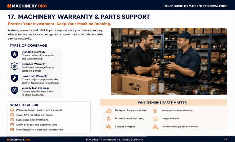 Machinery Warranty and Parts Support