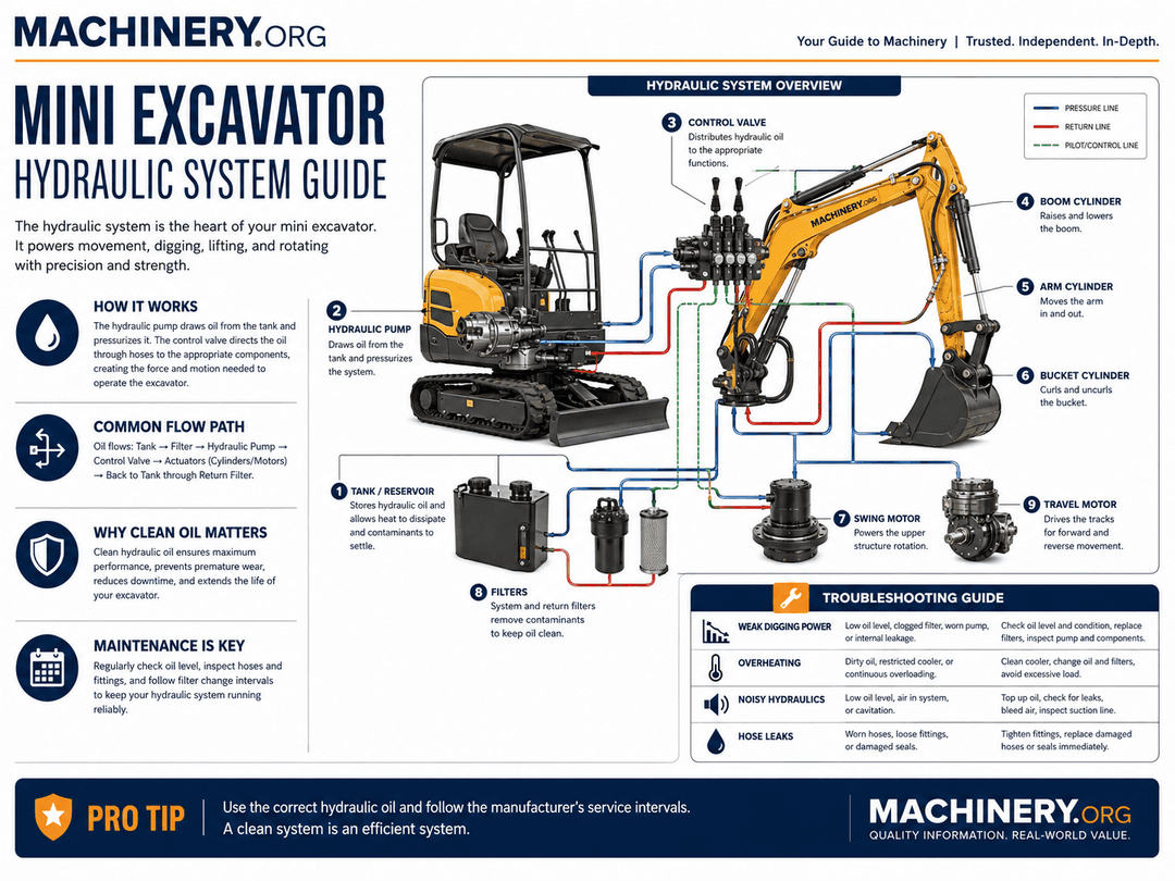Mini Excavator Hydraulic System Guide