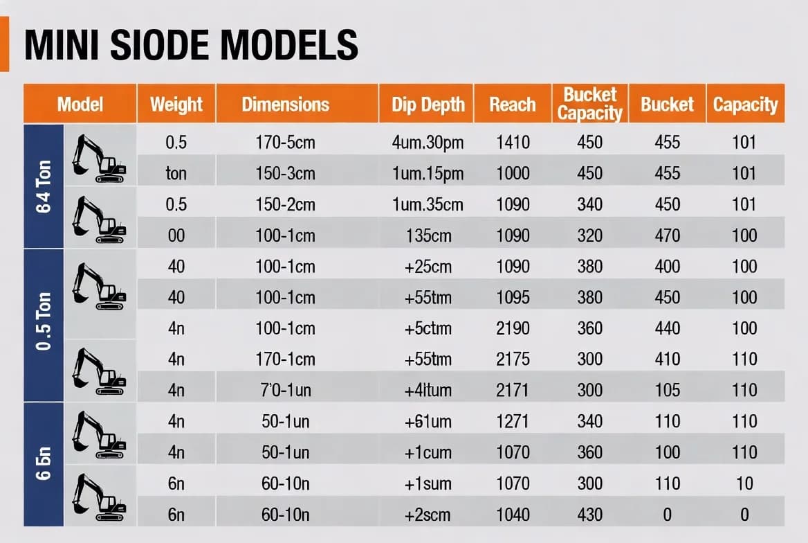 Mini Excavator Size Guide