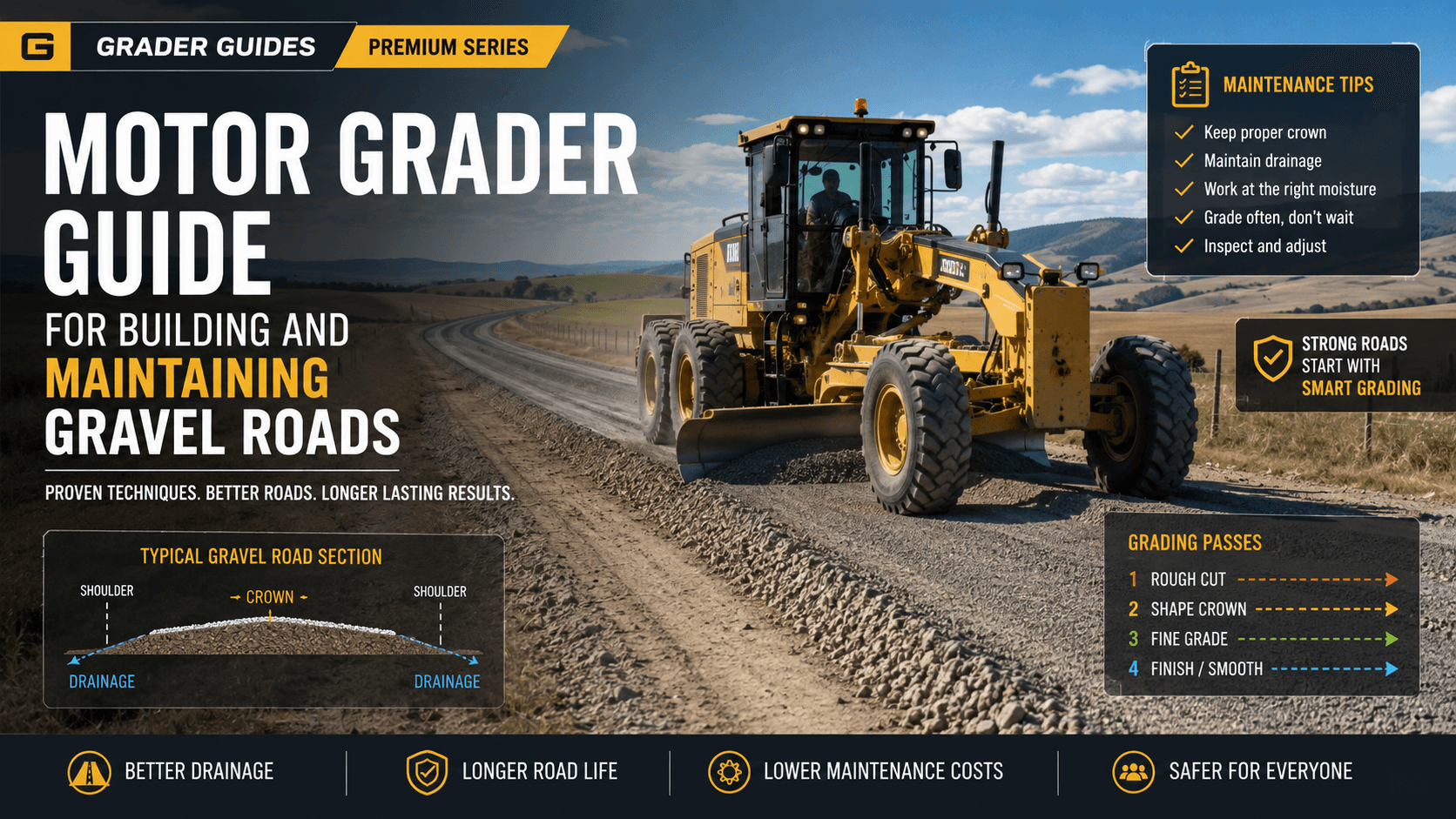 Motor Grader Guide for Building and Maintaining Gravel Roads