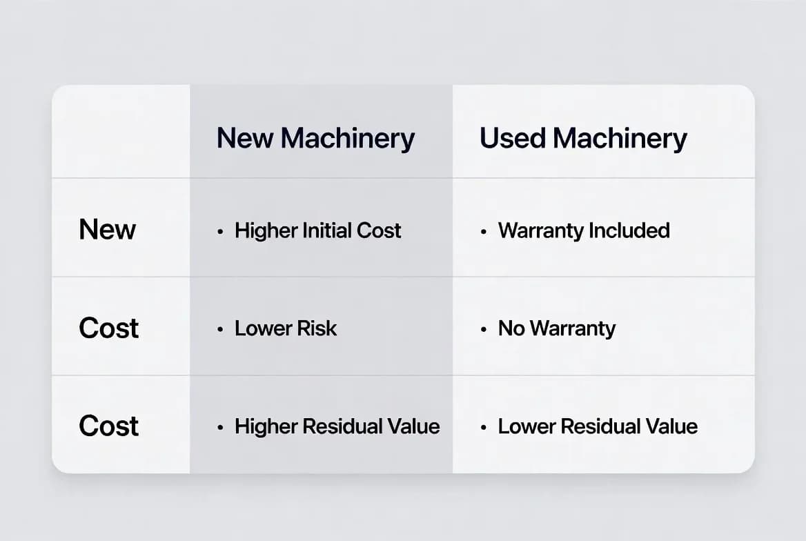 New Machinery versus Used Machinery
