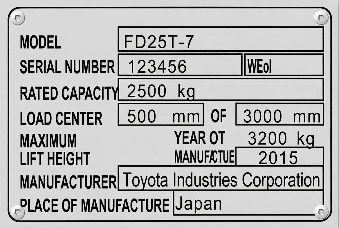 Reading a Forklift Data Plate
