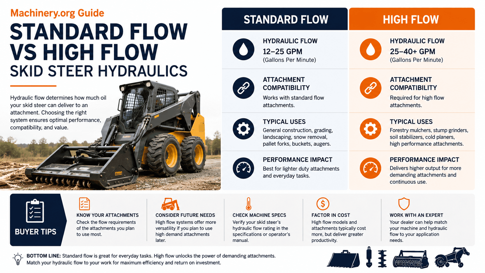 Standard Flow vs High Flow Skid Steer Hydraulics