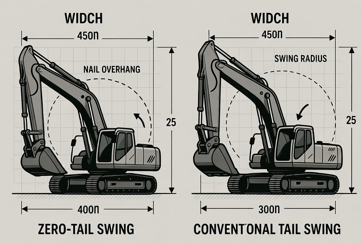 Zero-Tail Swing versus Conventional Tail Swing