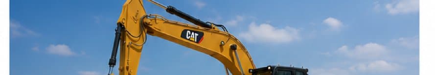 Excavator working against a clear sky
