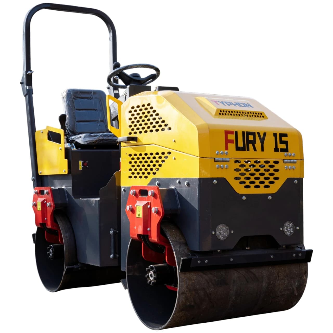 TYPHON FURY 15 Mini Road Roller 1.5Ton 13.5 hp B&S Gas Engine Hydraulic Steering
