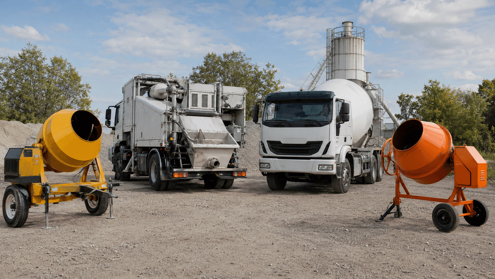 Concrete Mixer Types Explained: Drum, Volumetric, Transit, and Portable Mixers