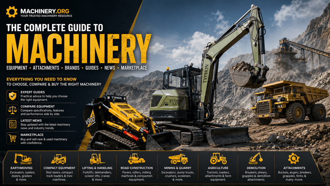 Complete Machinery Guide: Equipment Types, Applications, Attachments, Brands, and Buying Advice