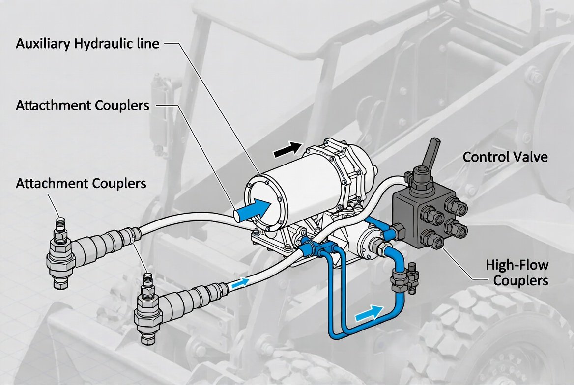 Auxiliary hydraulic system schematic Auxiliary hydraulic system schematic