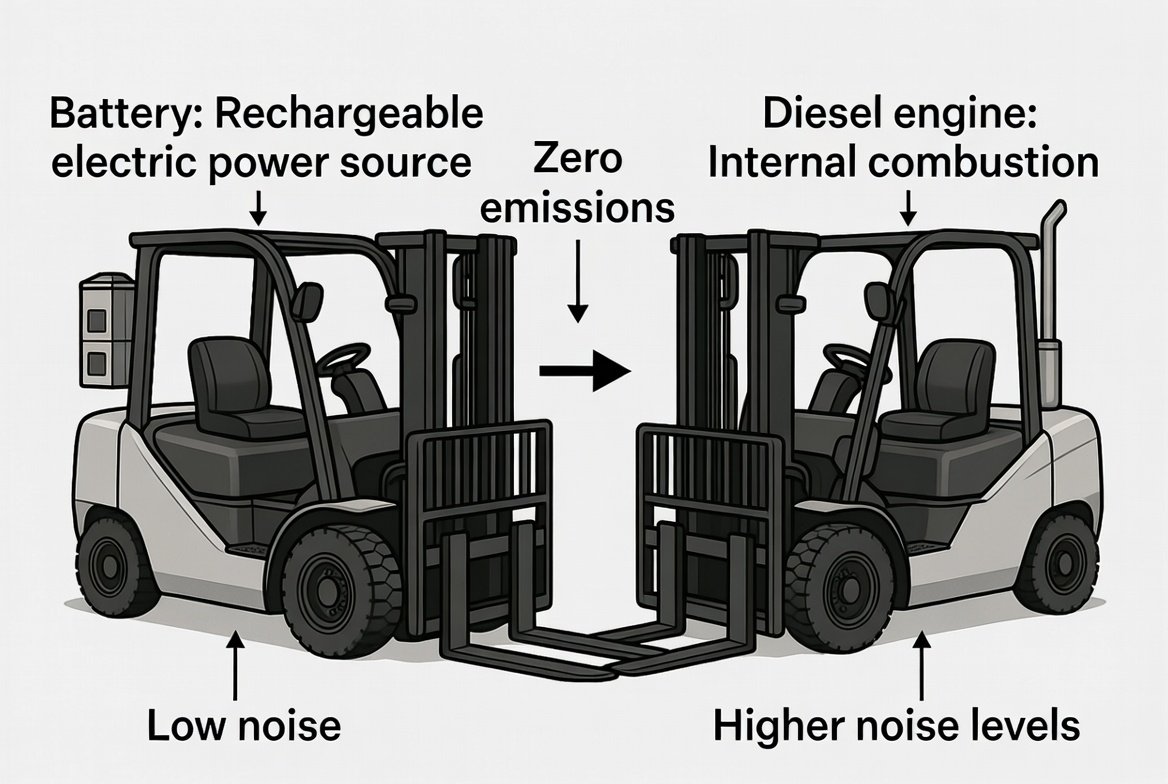 Electric vs diesel forklift comparison