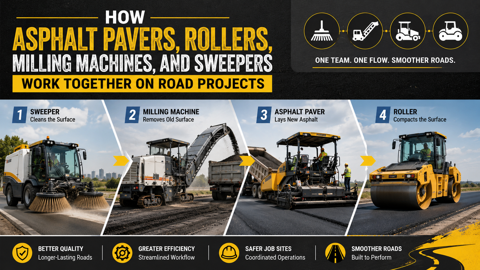 Road Project Equipment Workflow illustration