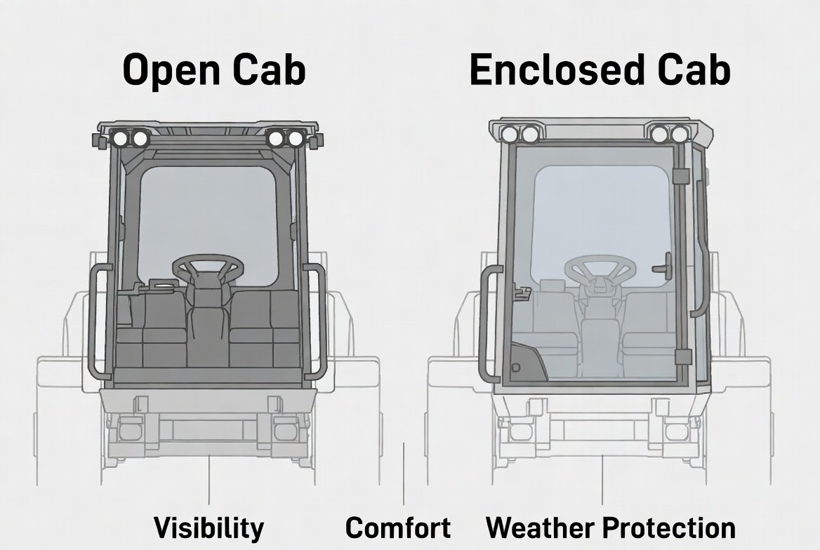6. Open Cab versus Enclosed Cab