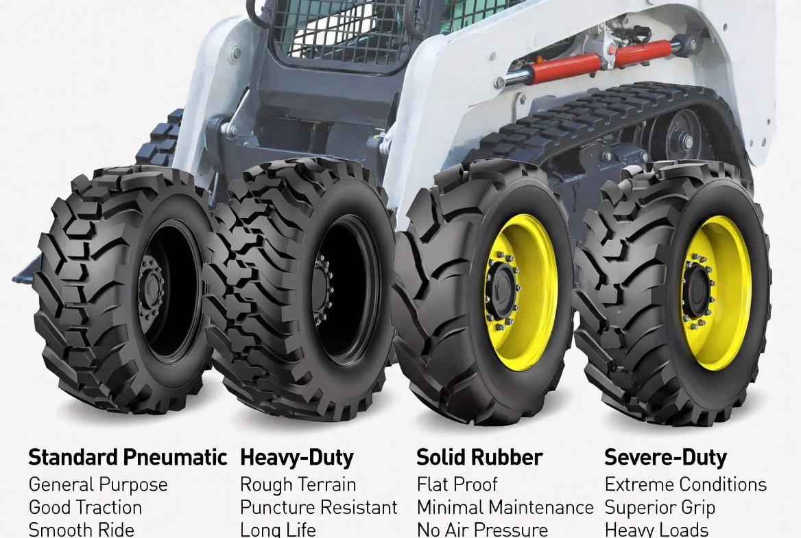 Skid steer tire types comparison Skid steer tire types comparison