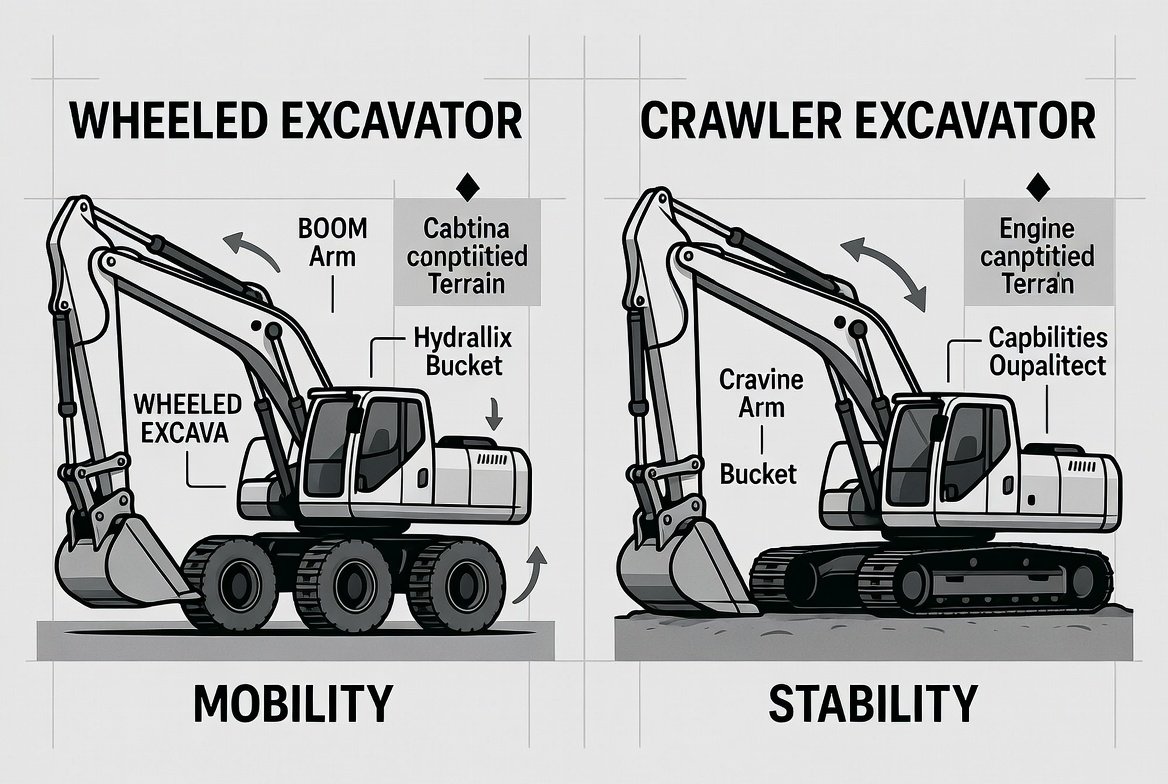 3. Wheeled Excavator versus Crawler Excavator