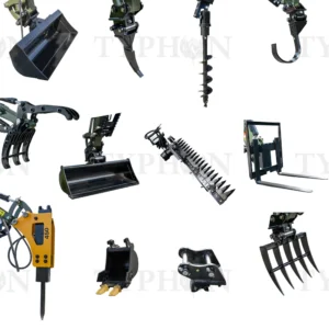 All in One 12 PCS Attachment Set Tool Fits 2-3 ton Mini Excavator Terror XXV