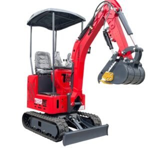 TYPHON TERROR ONE STORM 1 Ton Mini Excavator Trench Digger with Hydraulic Oil Cooler Canopy & Wide Bucket Ideal for Garden, Farm, Park & Road Work Digging, Drilling, Bull-Dozing