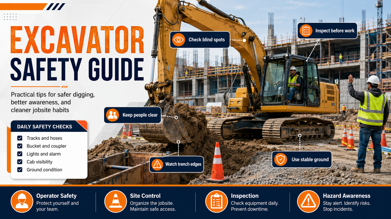 Excavator Safety: Practical Tips for Safer Jobsite Work